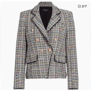 Generation love Eliza tweed double breasted blazer in "rainbow" size L
